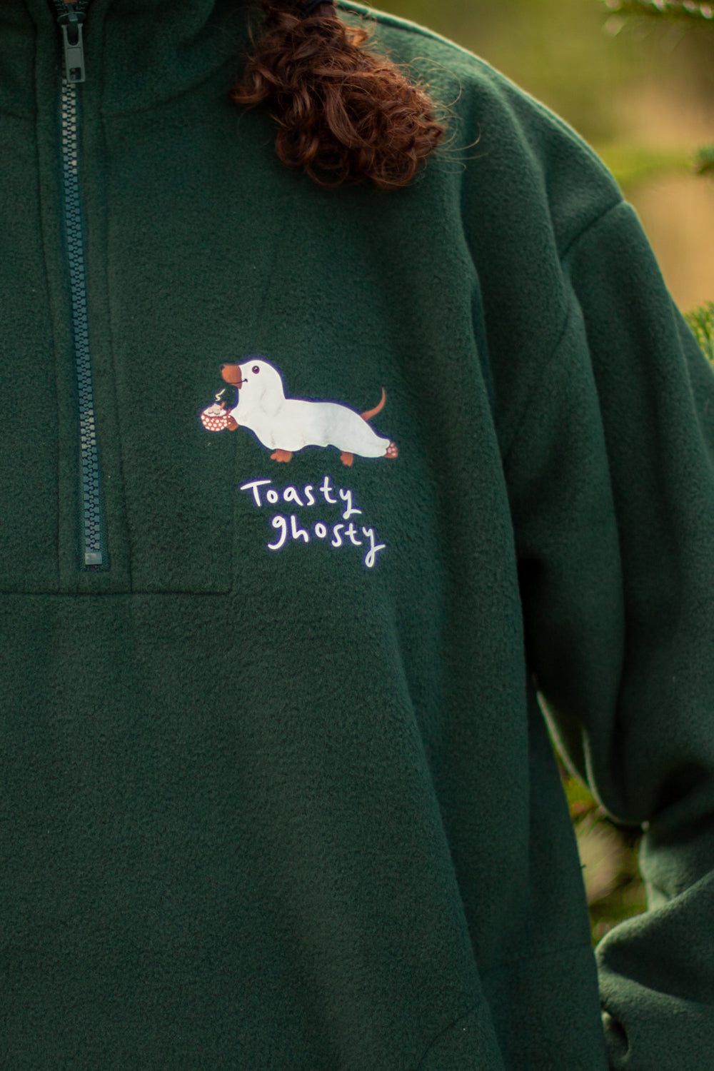 Toasty ghosty 3/4 zip fleece