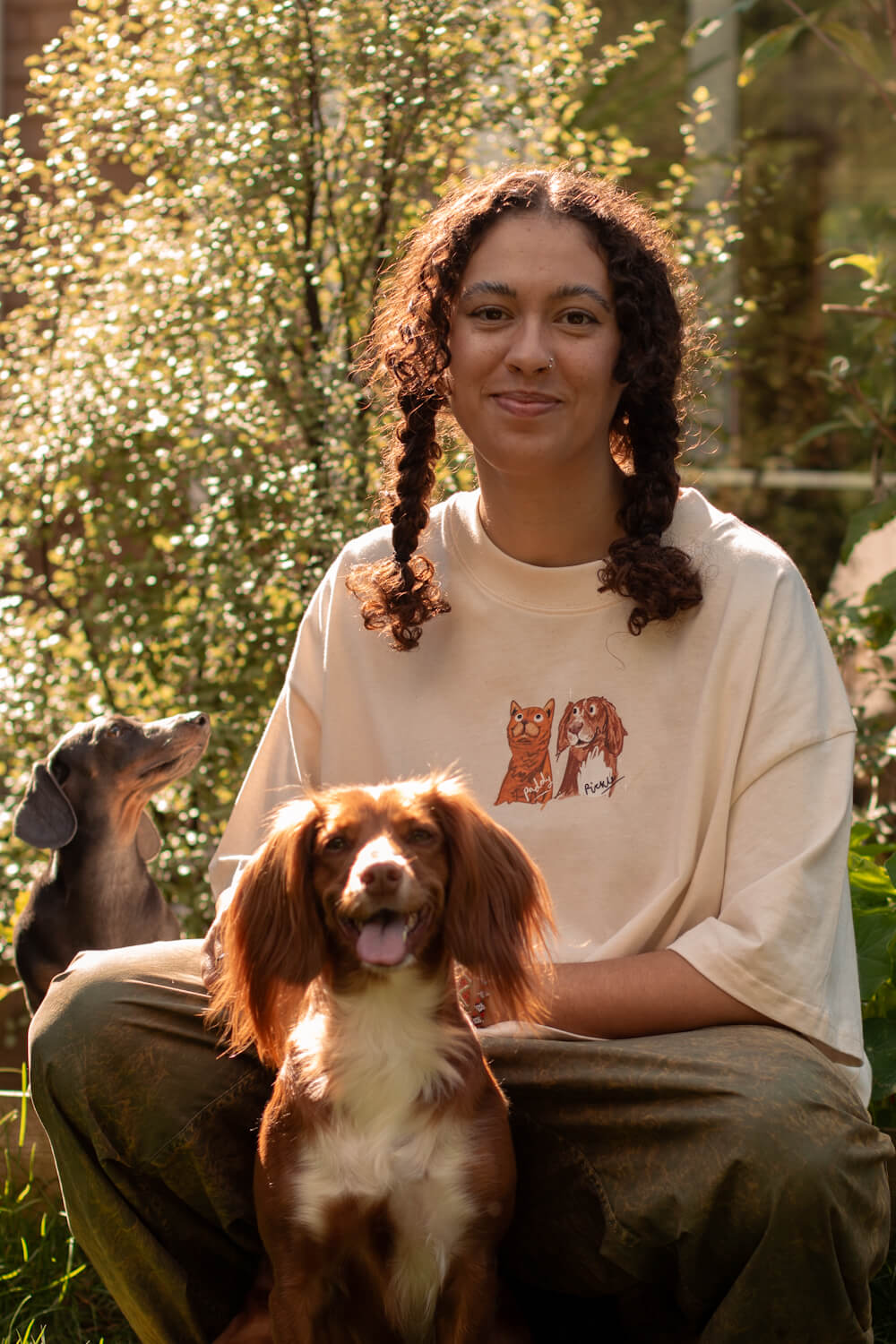 Custom illustrated Pet Portrait T-shirt