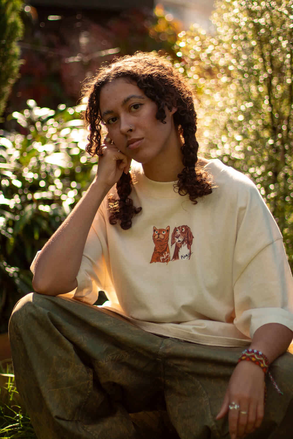 Custom illustrated Pet Portrait T-shirt