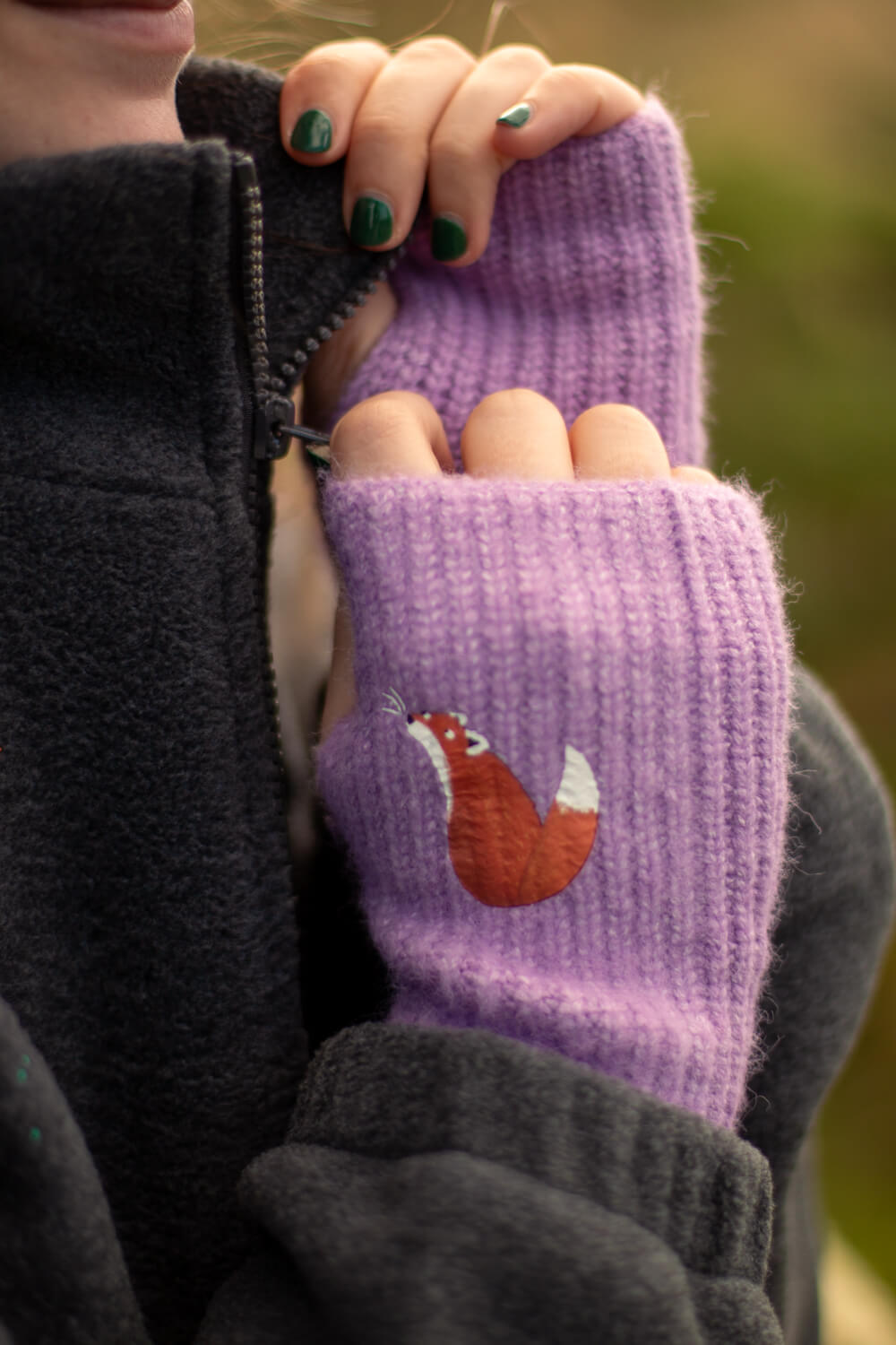 Recycled fingerless gloves -36 animals to choose from