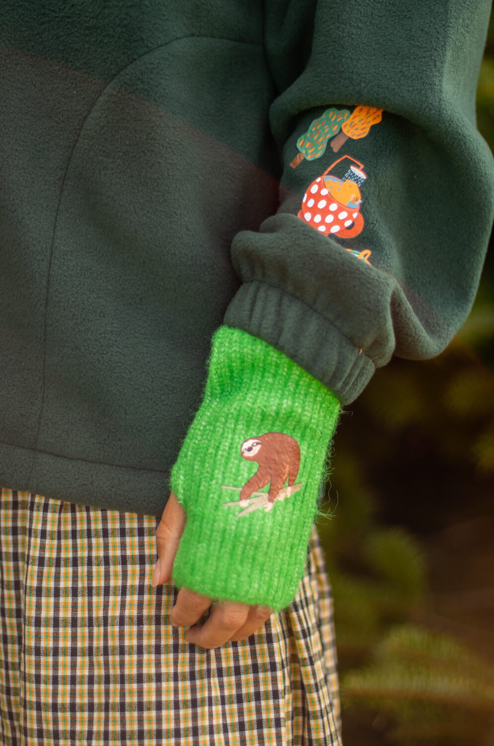 Recycled fingerless gloves -36 animals to choose from