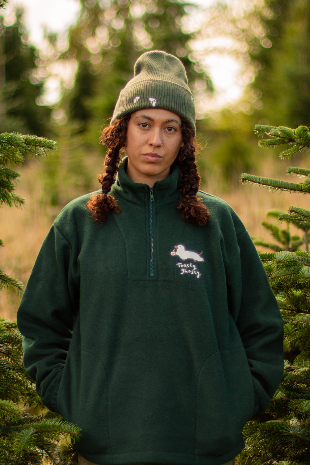 Toasty ghosty 3/4 zip fleece