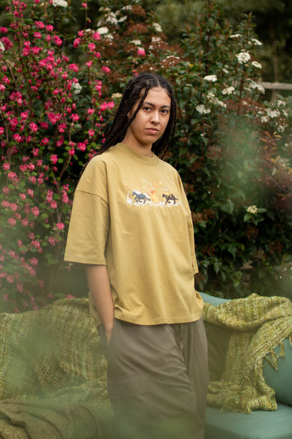 Galloping horses trio oversized Tee