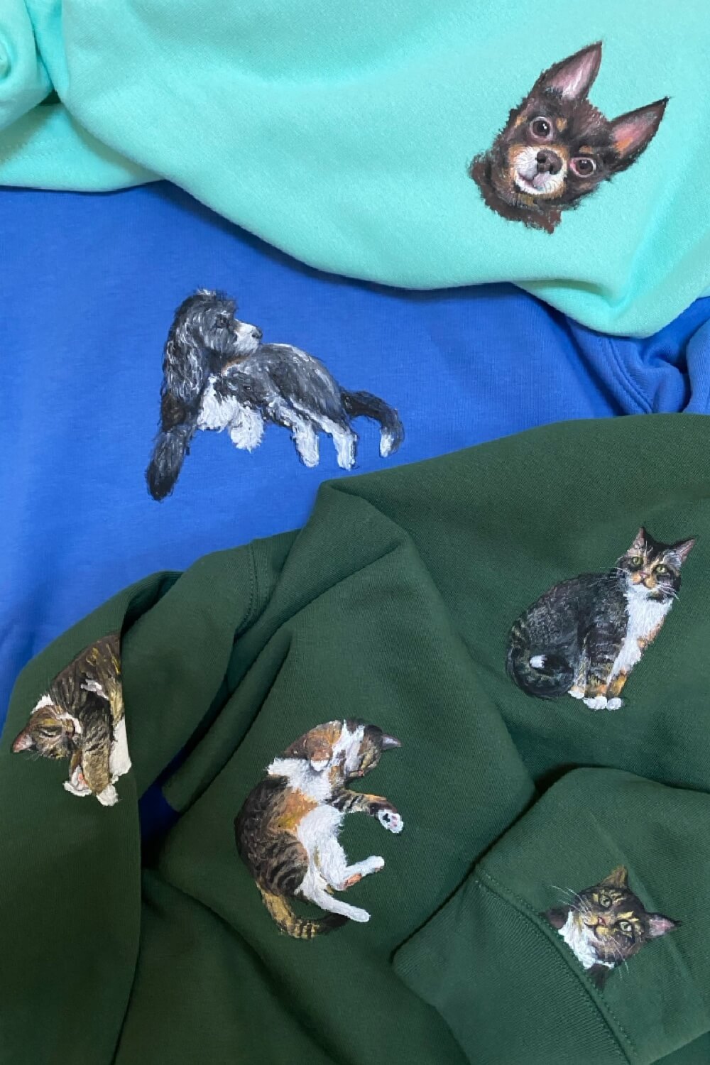 Custom Hand Painted Pet Portrait T-shirt UK only