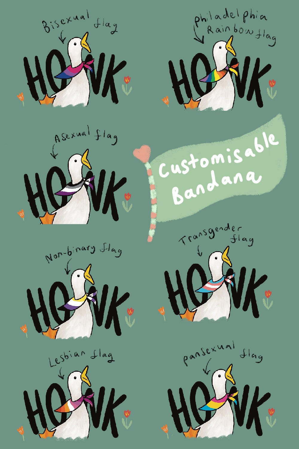 Honk Pride Charity Tee, Green