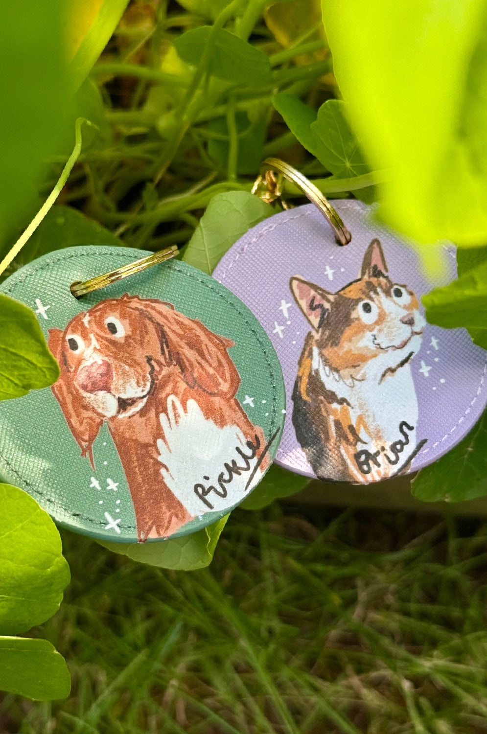 Custom Illustrated Pet Portrait Key Ring