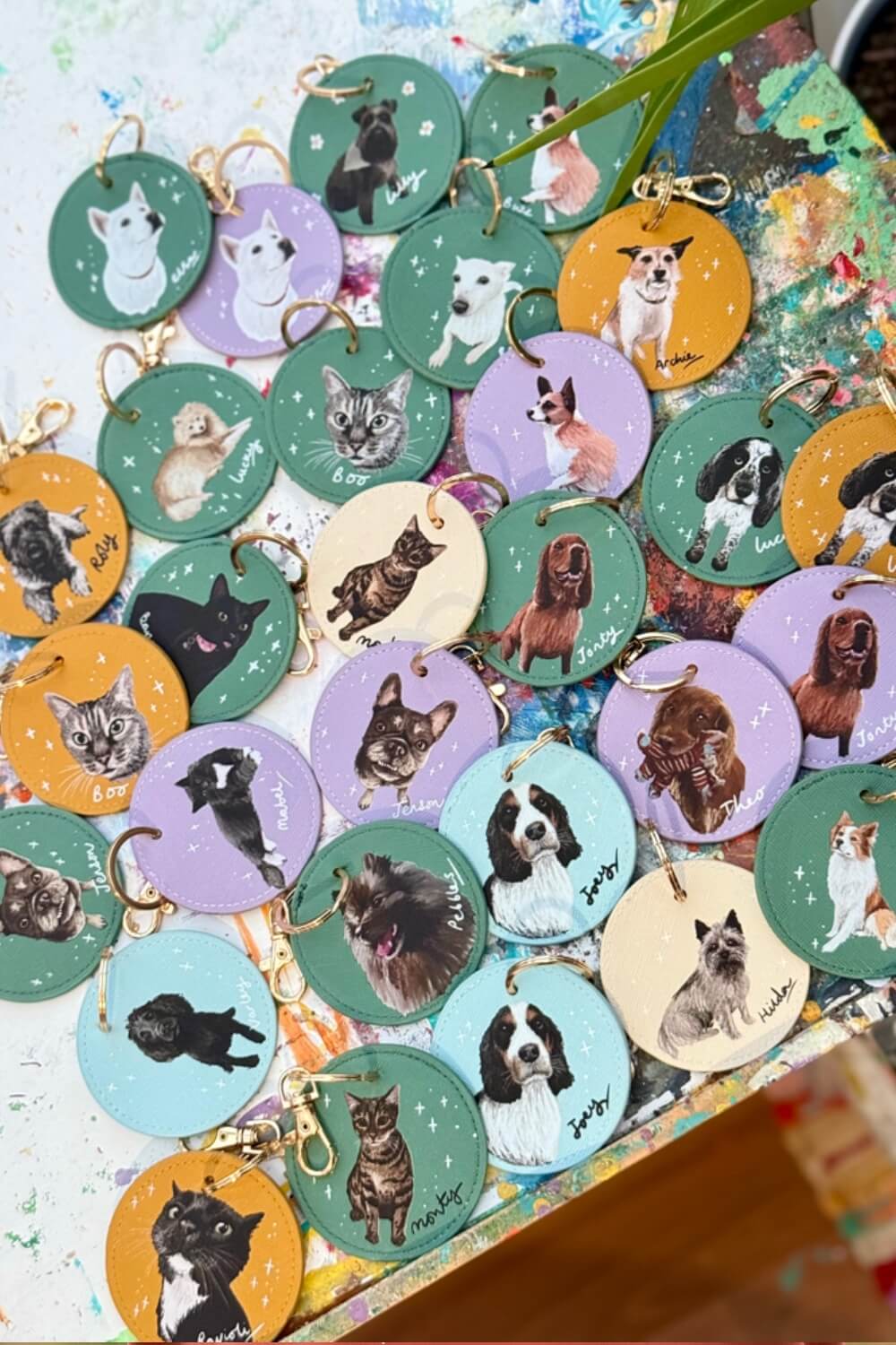 Custom Illustrated Pet Portrait Key Ring