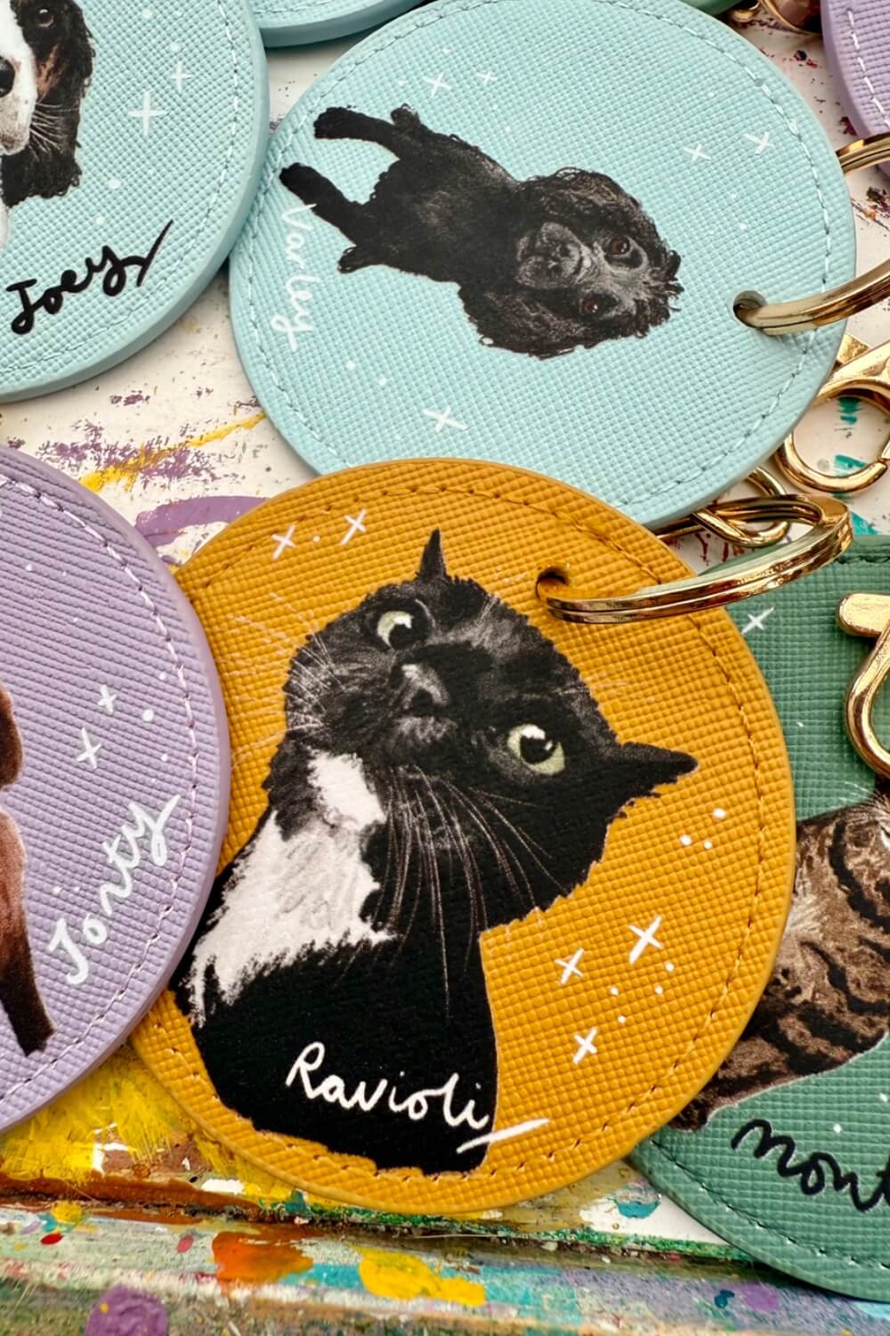 Custom Illustrated Pet Portrait Key Ring