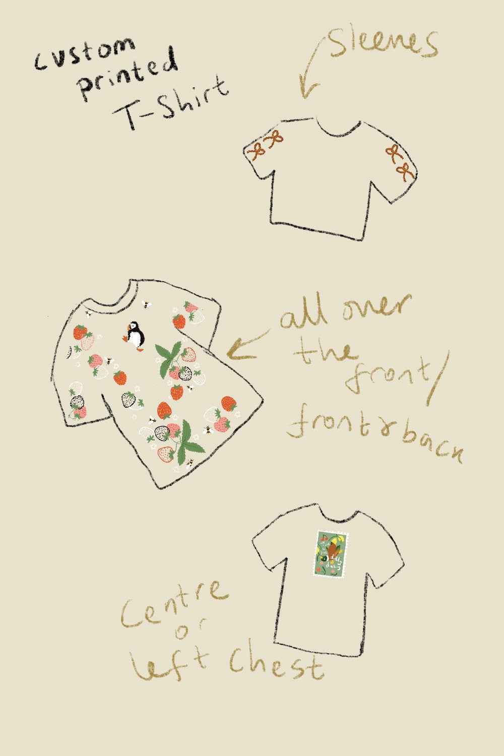 Pea Pod bows T-shirt, custom made