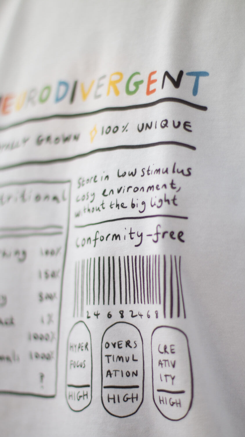 Neurodiversity food label Oversized Tee