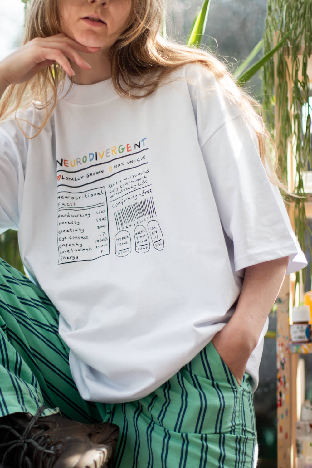 Neurodiversity food label Oversized Tee