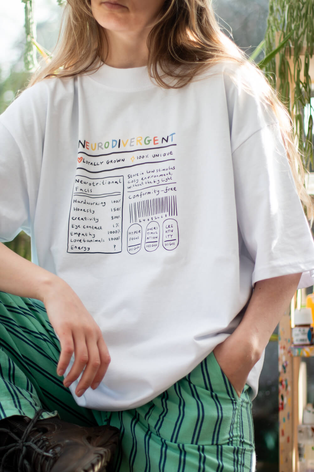 Neurodiversity food label Oversized Tee