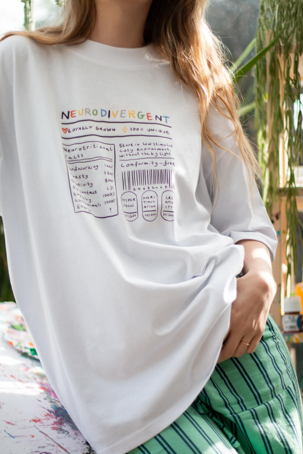 Neurodiversity food label Oversized Tee