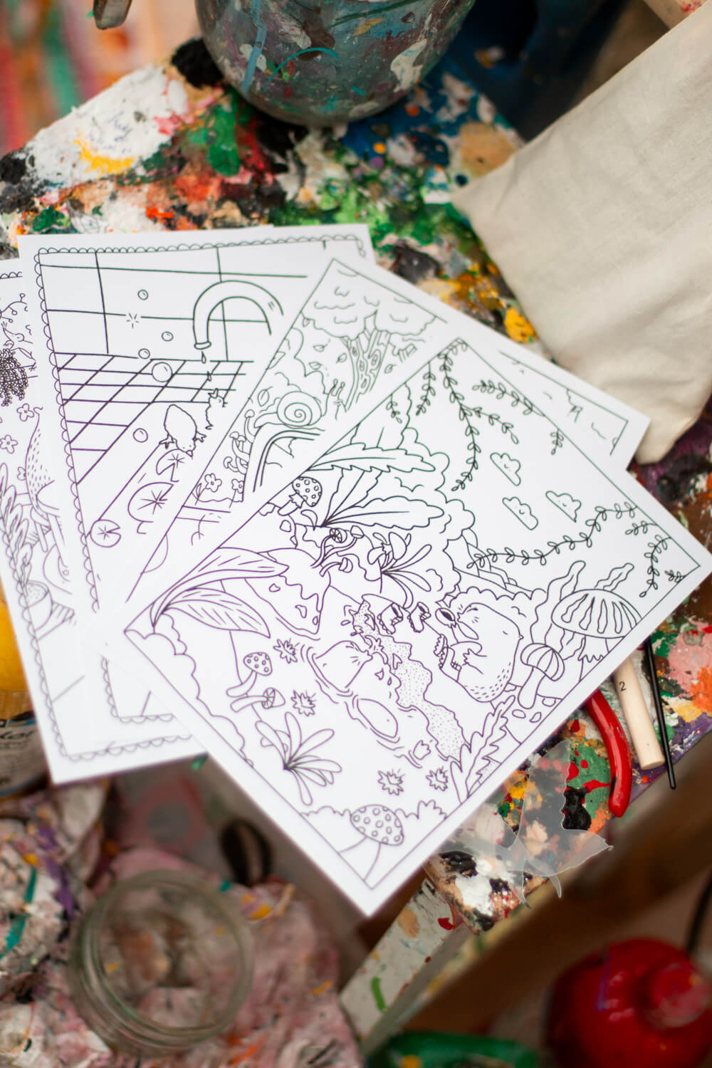 Pack of 4 ND Colouring sheets: The world I’d like to live in