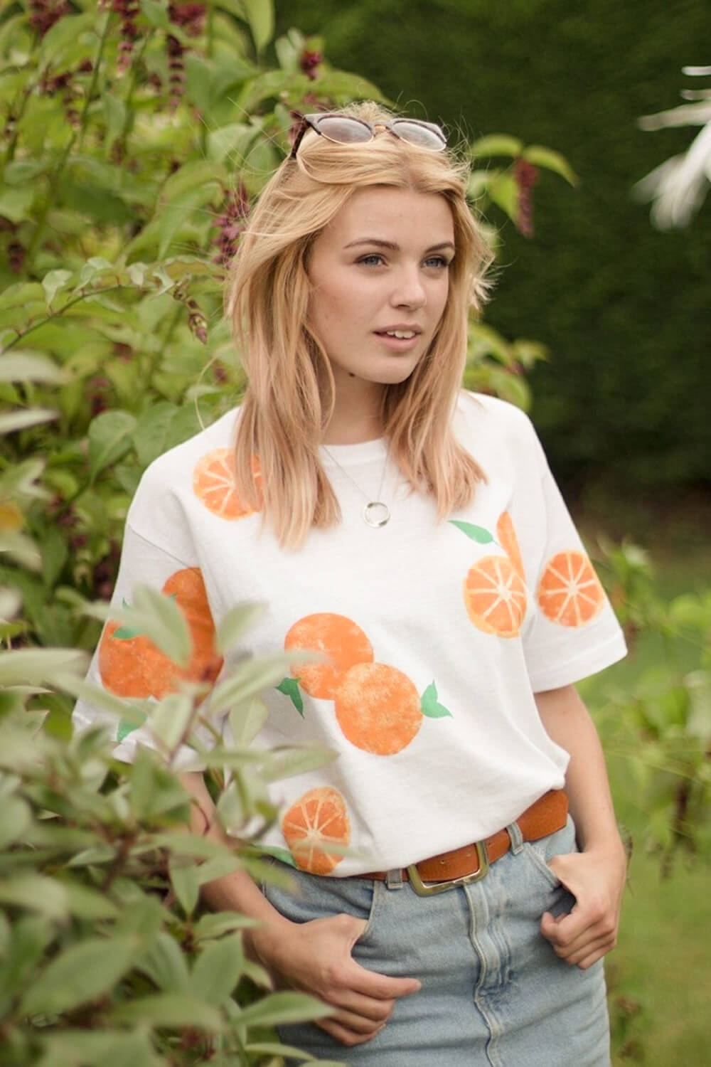 Orange painted T-shirt