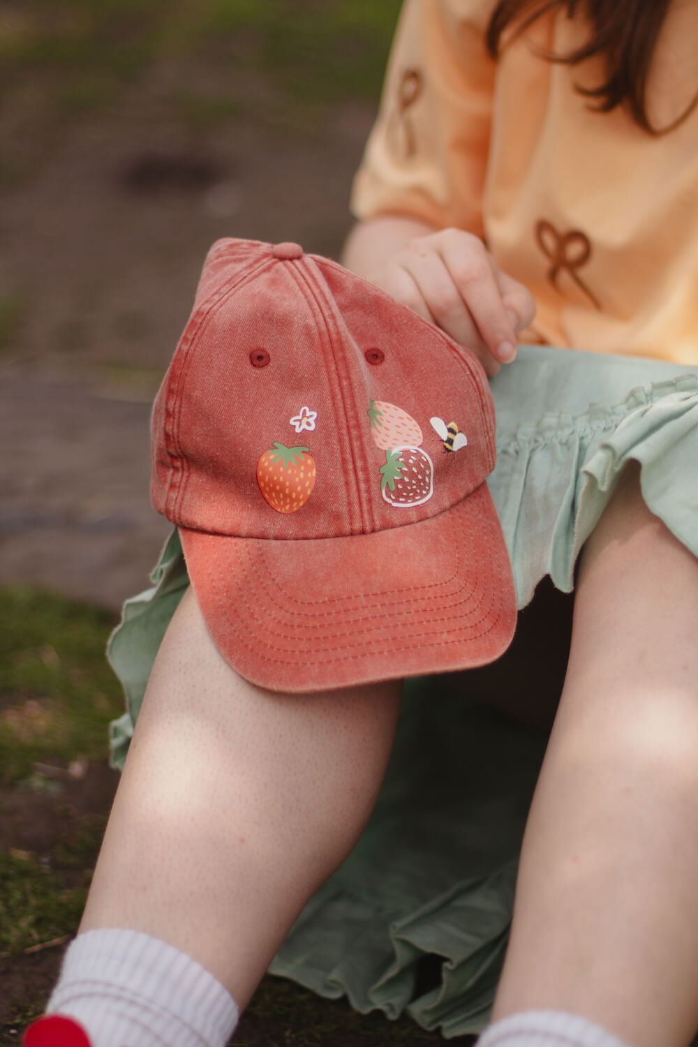 Strawberries Cap, custom made