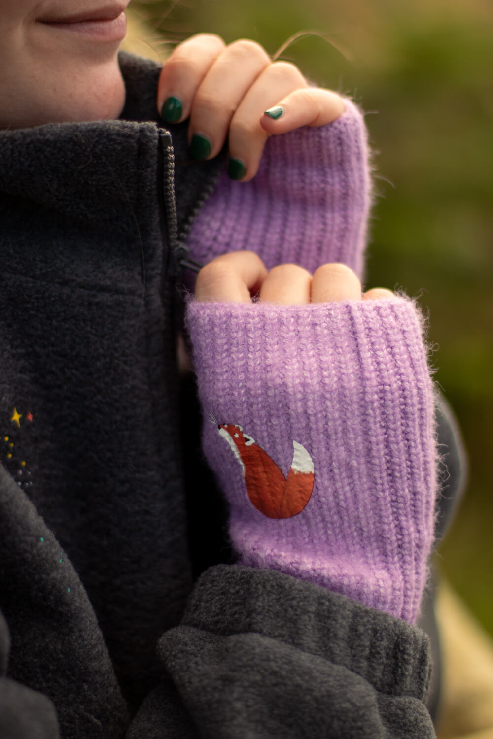 Recycled fingerless gloves -36 animals to choose from