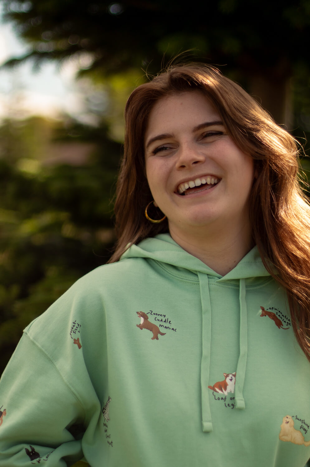 Dog Breeds Oversized Hoodie, quirky phrases edition