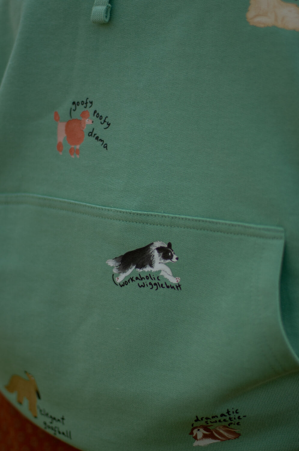 Dog Breeds Oversized Hoodie, quirky phrases edition