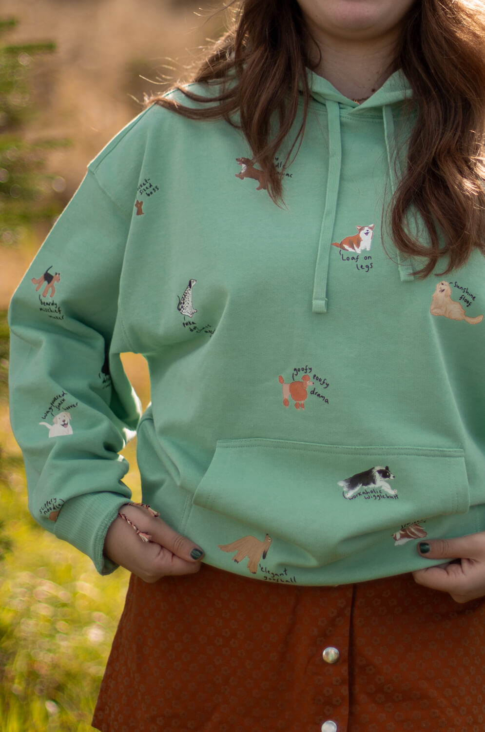 Dog Breeds Oversized Hoodie, quirky phrases edition