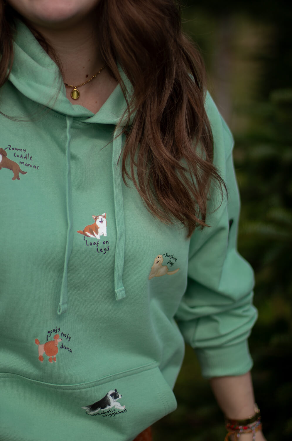 Dog Breeds Oversized Hoodie, quirky phrases edition