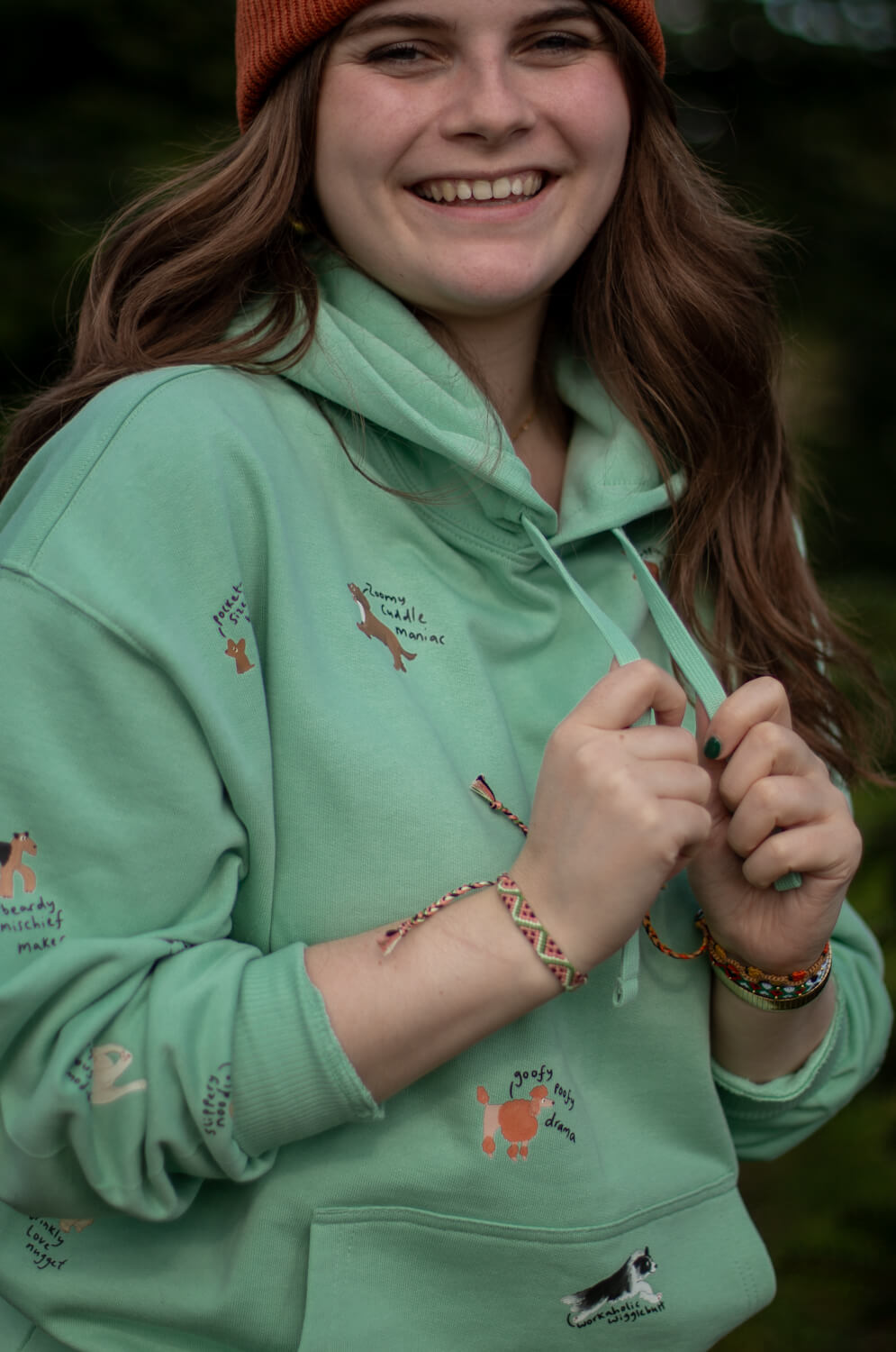 Dog Breeds Oversized Hoodie, quirky phrases edition