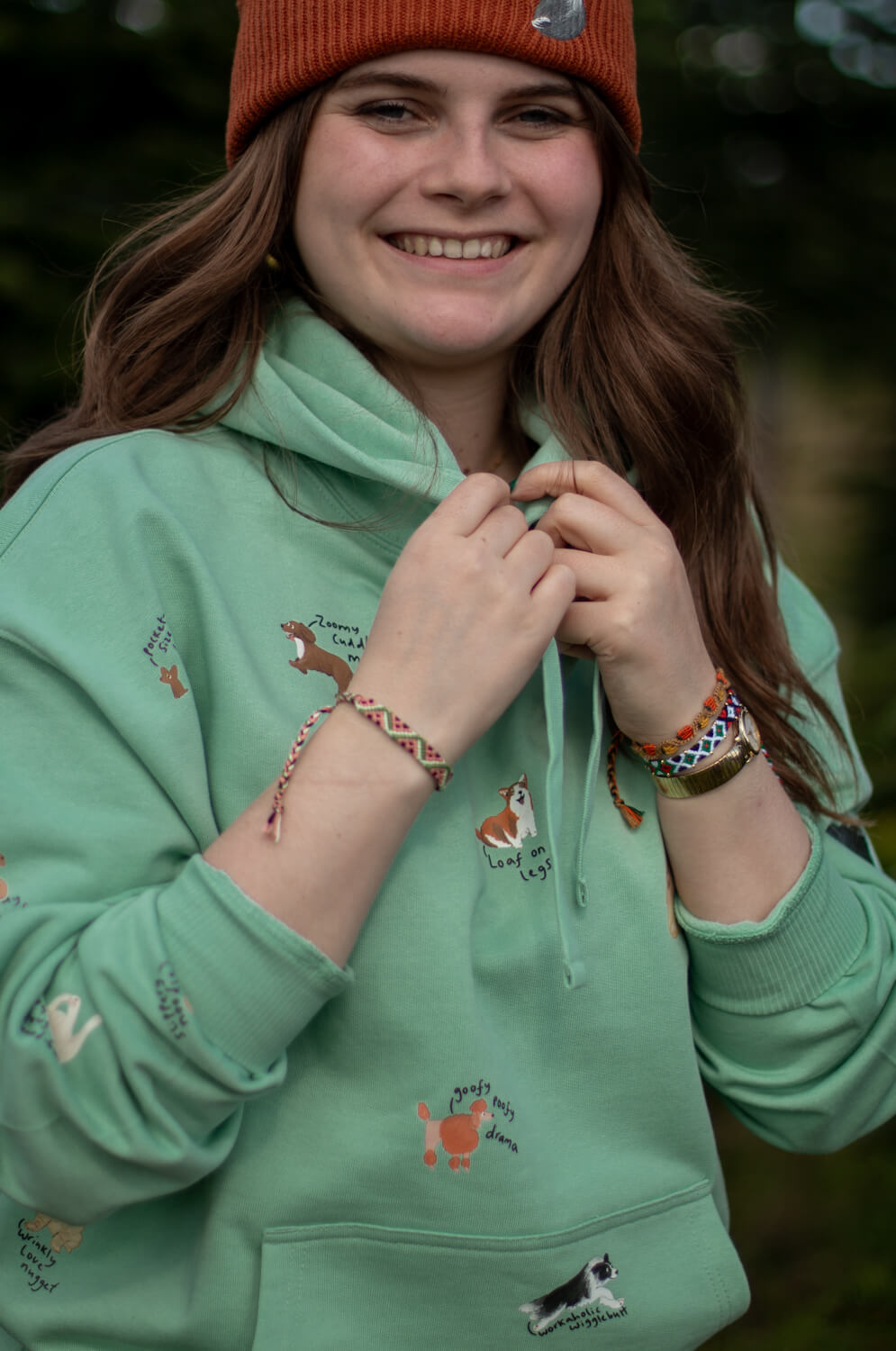 Dog Breeds Oversized Hoodie, quirky phrases edition