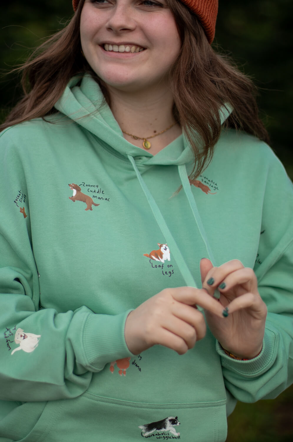 Dog Breeds Oversized Hoodie, quirky phrases edition