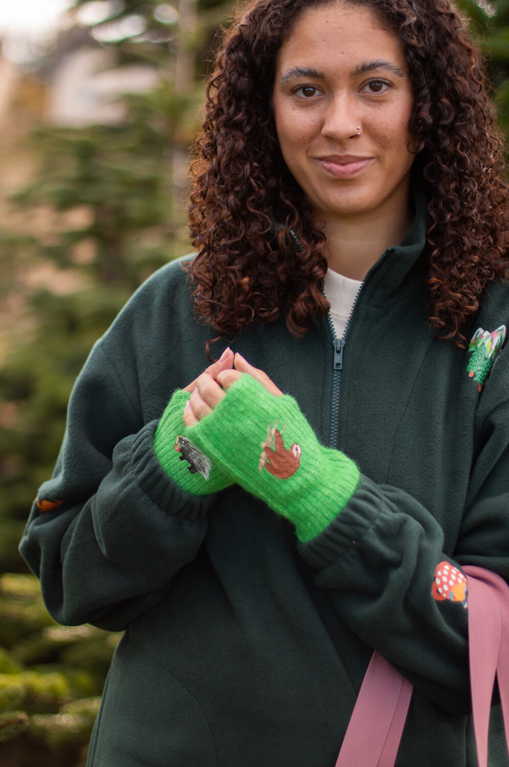 Recycled fingerless gloves -36 animals to choose from