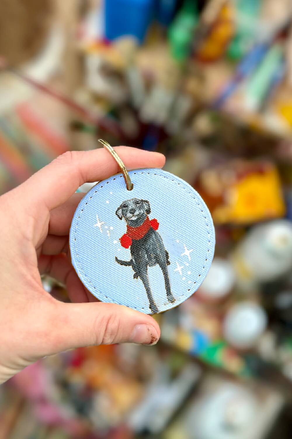 Pet Portrait Hand Painted Key Ring