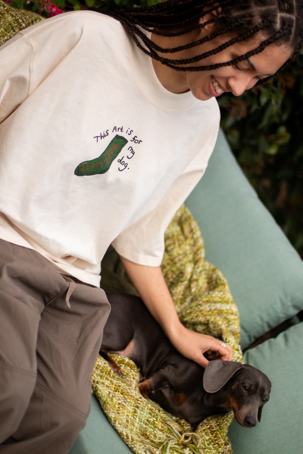 This art is for my dog, oversized tee