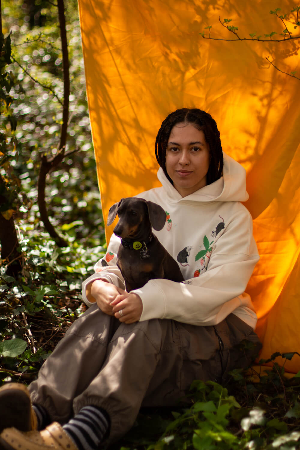 Opossums & Strawberries Oversized Boxy Hoodie