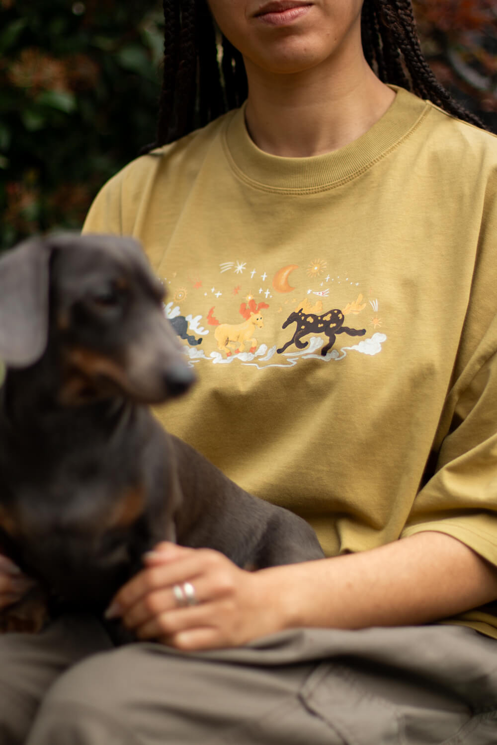 Galloping horses trio oversized Tee
