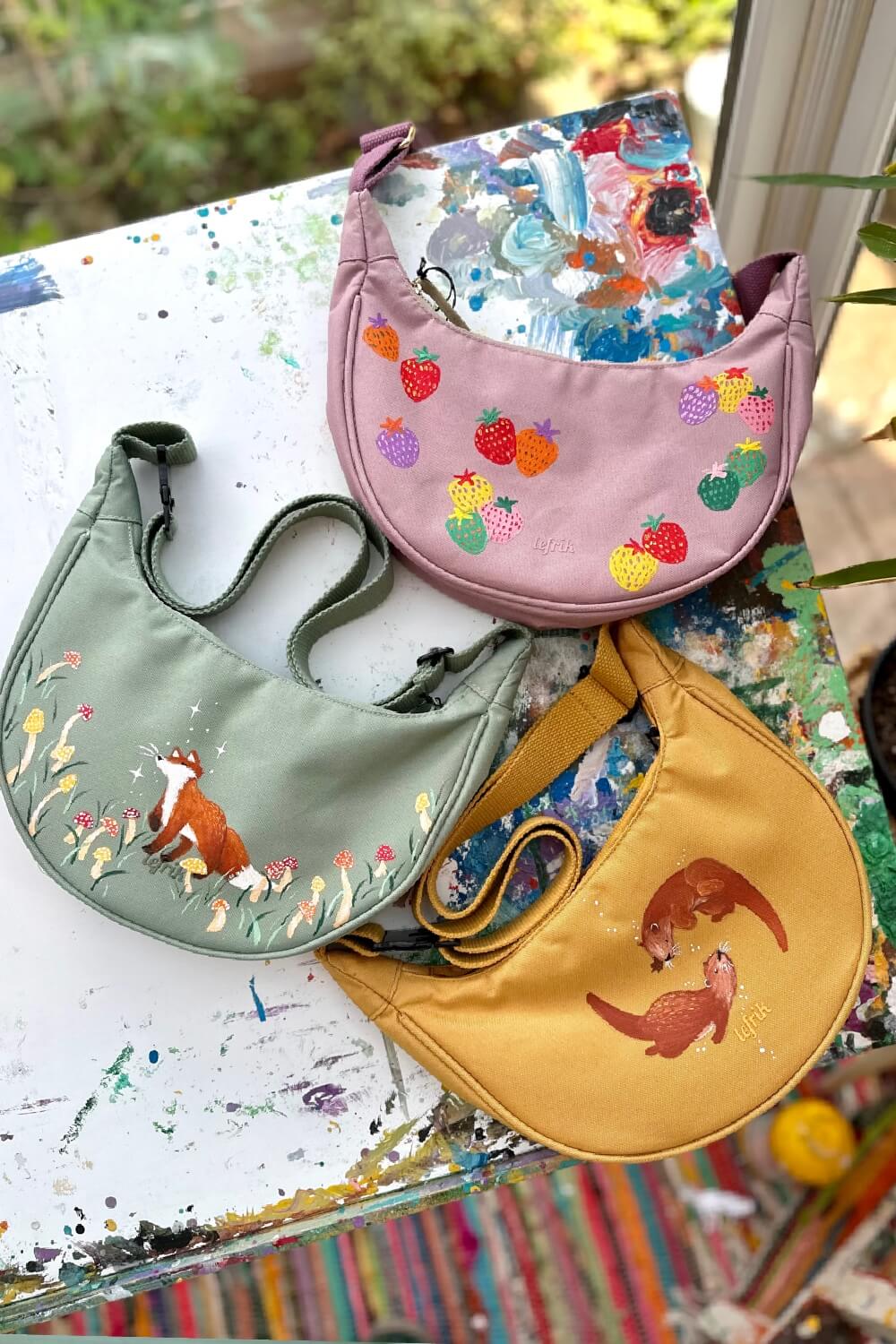 Hand Painted Strawberries Bag (UK only)