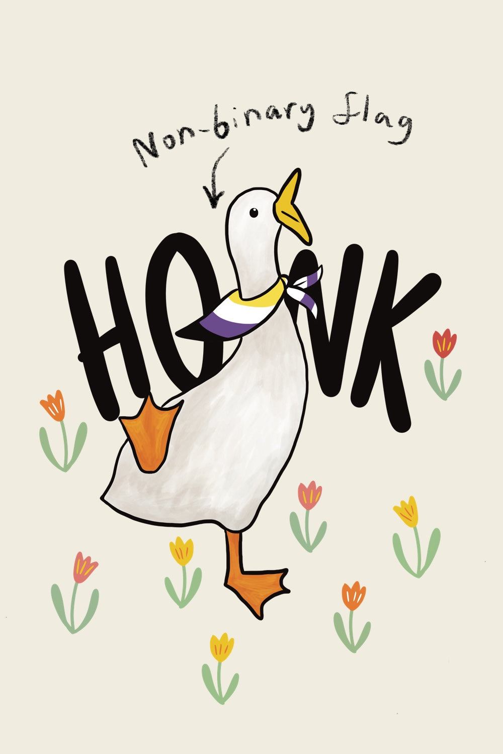 Honk Pride Charity Tee, Cream