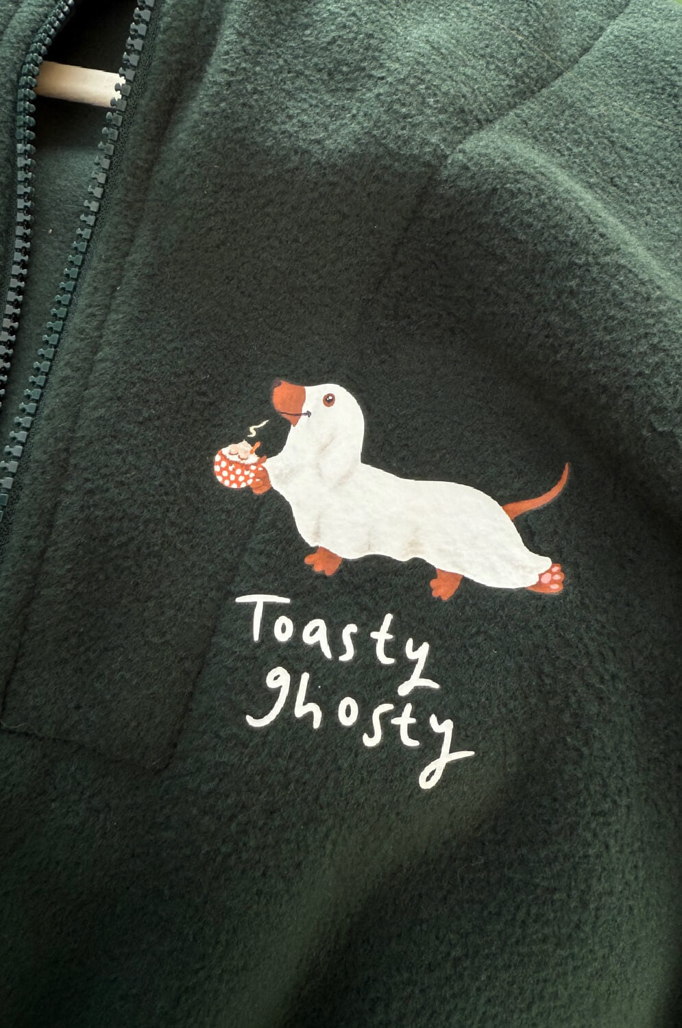 Toasty ghosty 3/4 zip fleece