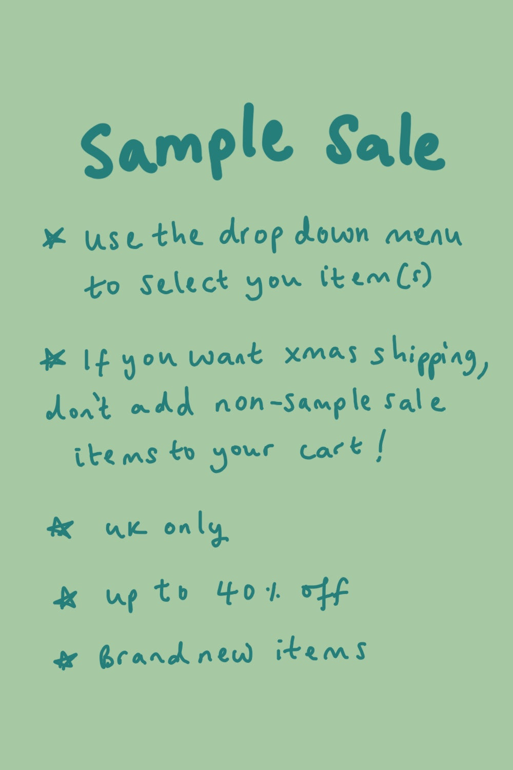Sample Sale December 2025