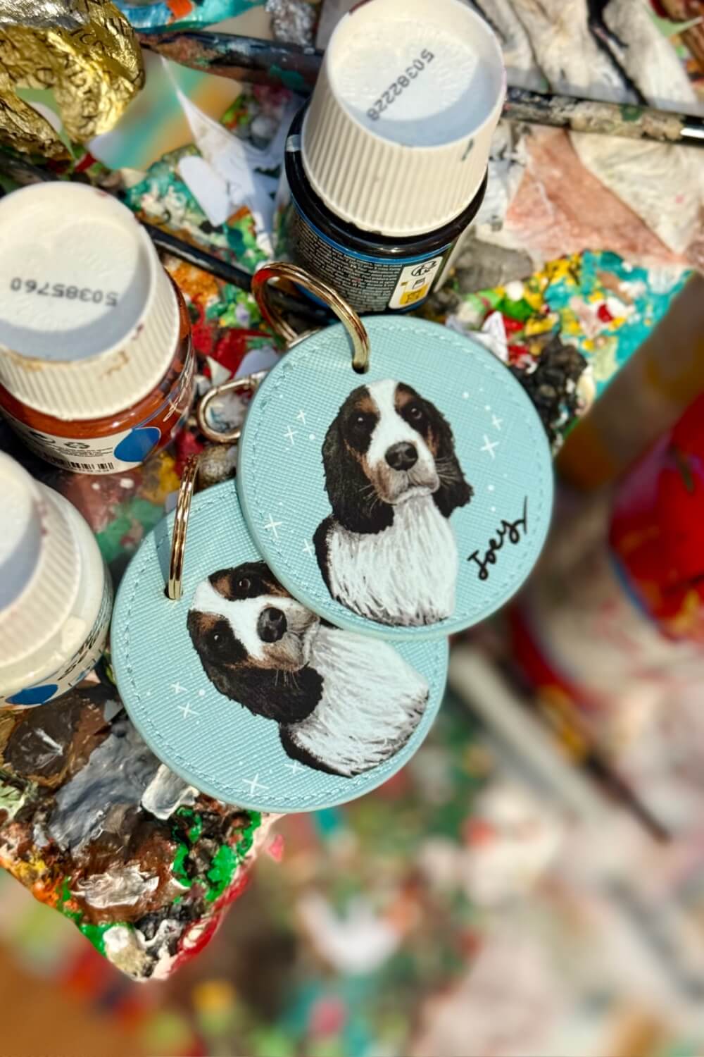 Custom Illustrated Pet Portrait Key Ring