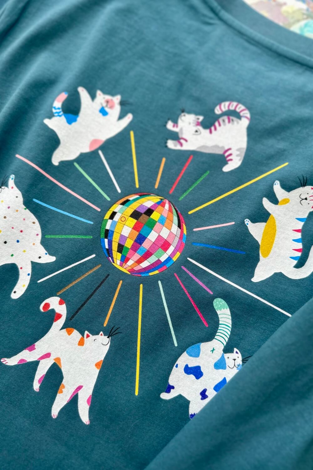 Pride Disco cats charity T-shirt, collaboration with Katie Budenberg, FOR AKT charity