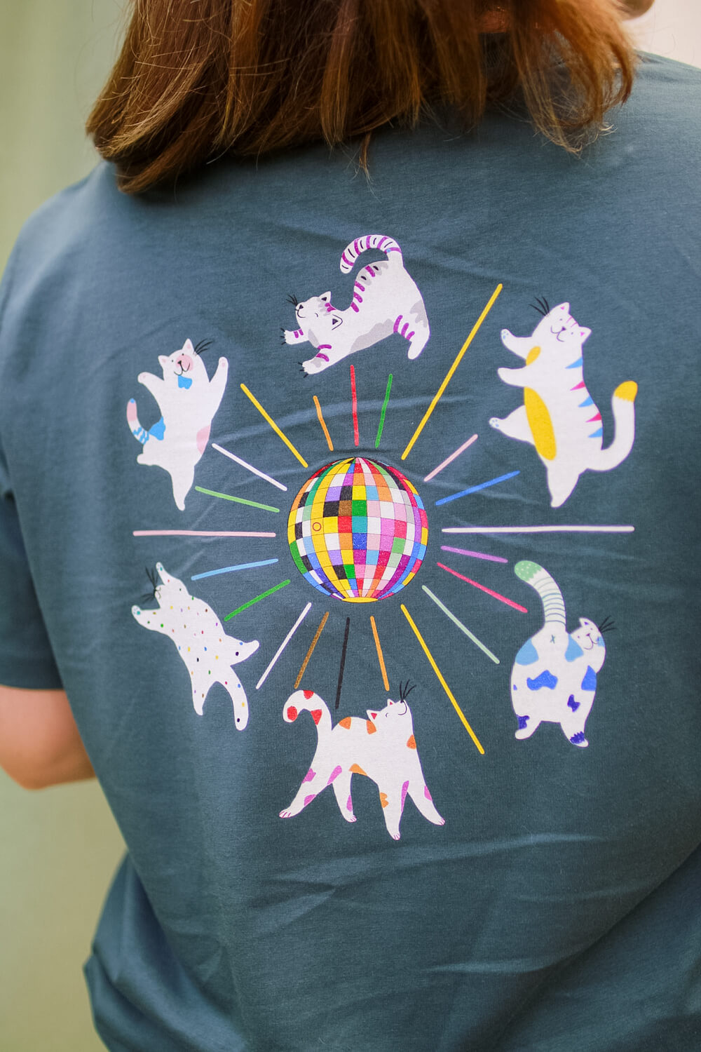 Pride Disco cats charity T-shirt, collaboration with Katie Budenberg, FOR AKT charity