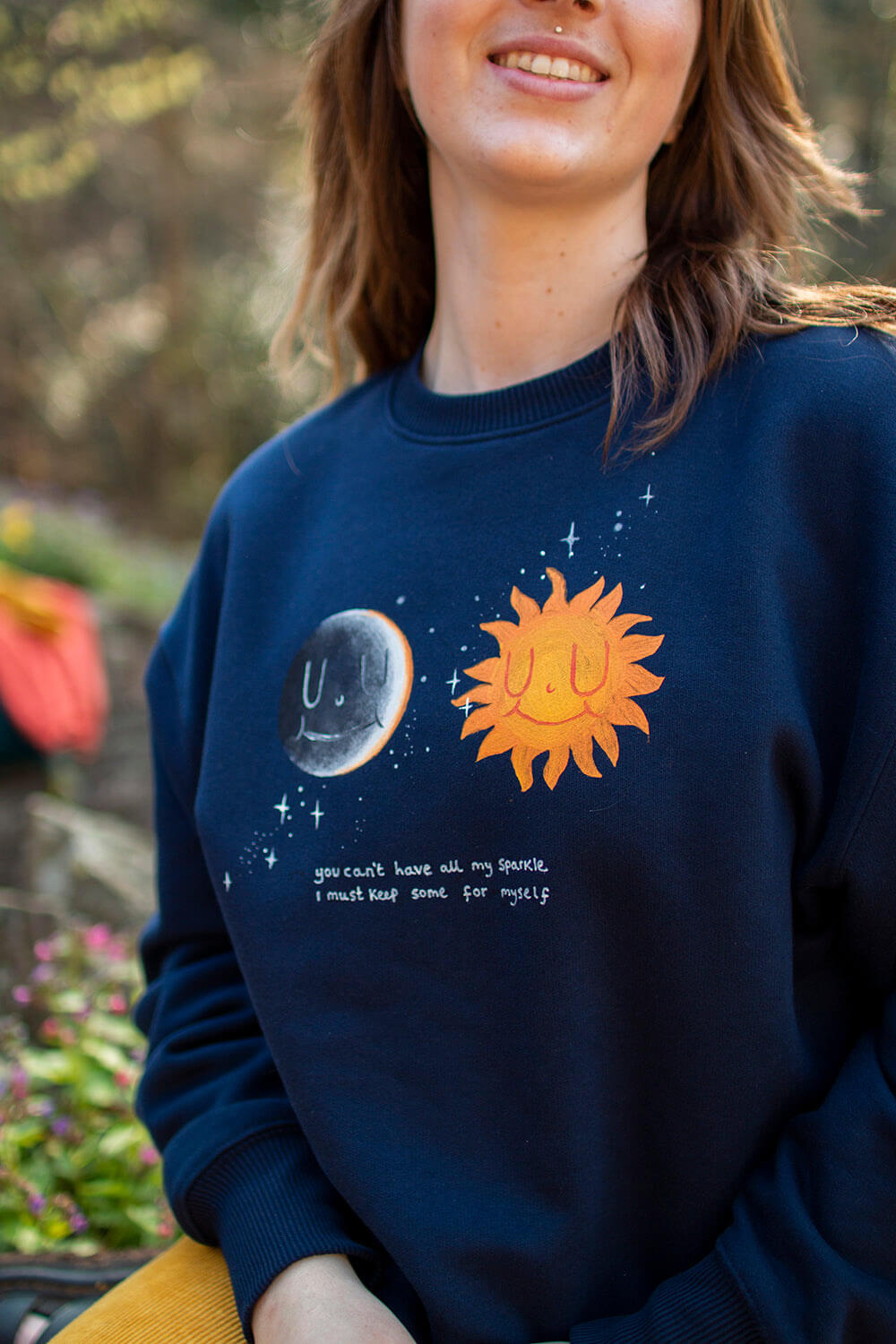 Sun moon painted sweatshirt