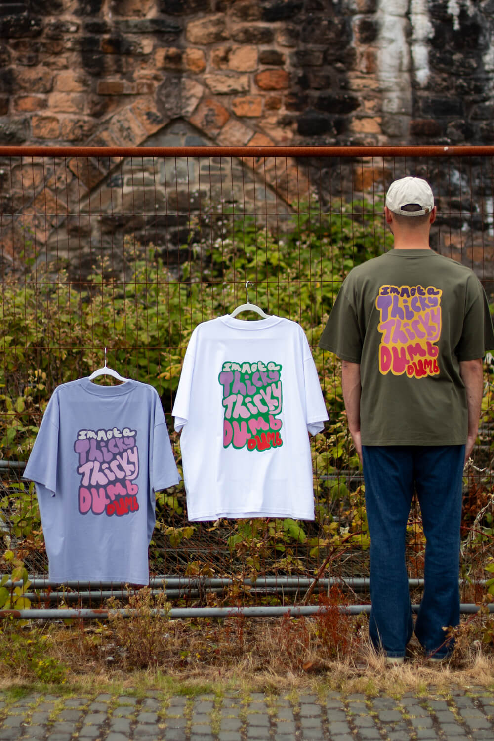 Thicky Thicky Dumb Dumb, Cody Dahler | Oversized Unisex Tee in White
