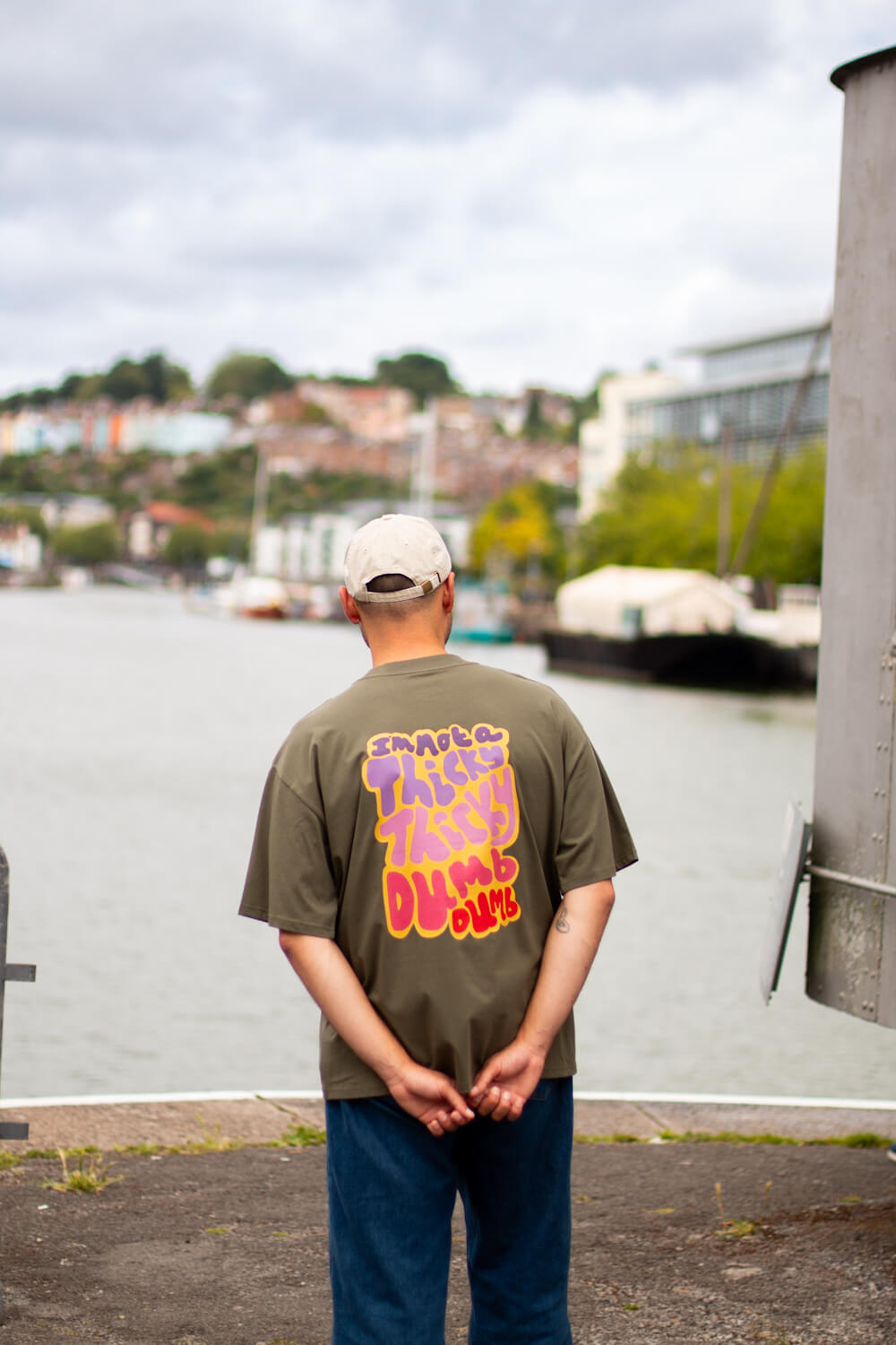 Thicky Thicky Dumb Dumb, Cody Dahler | Oversized Unisex Tee in Khaki
