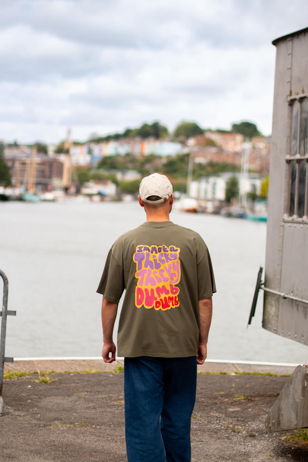 Thicky Thicky Dumb Dumb, Cody Dahler | Oversized Unisex Tee in Khaki