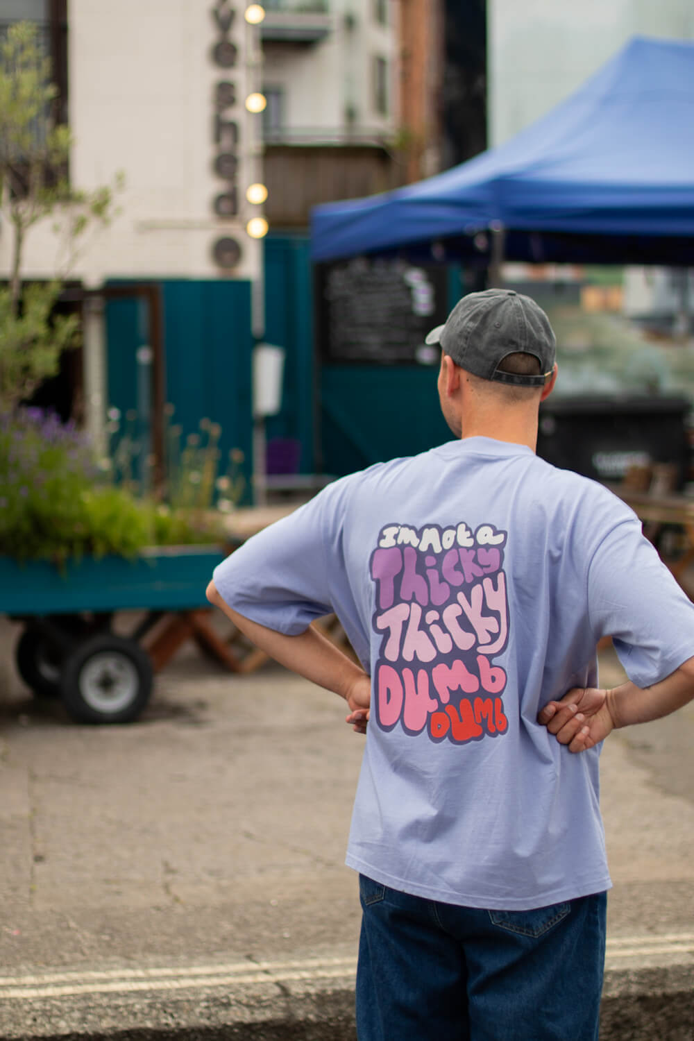 Thicky Thicky Dumb Dumb, Cody Dahler | Oversized Unisex Tee in Violet
